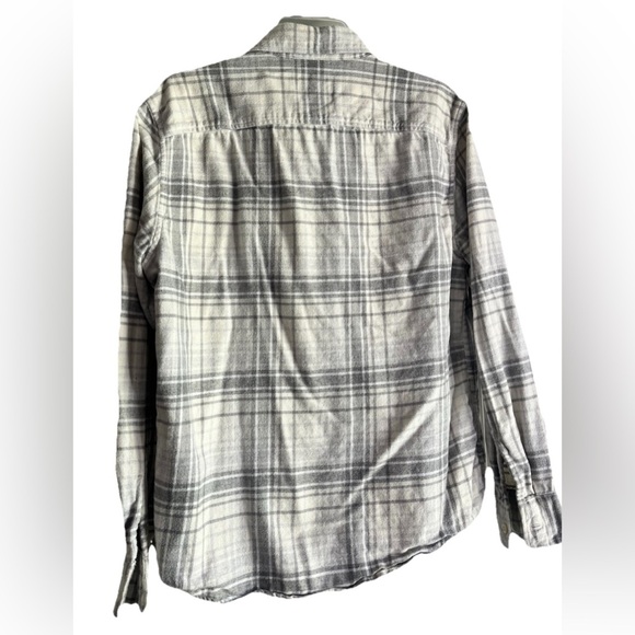 American Eagle Super Soft Gray Plaid Flannel Shirt Men’s Medium - Picture 3 of 3